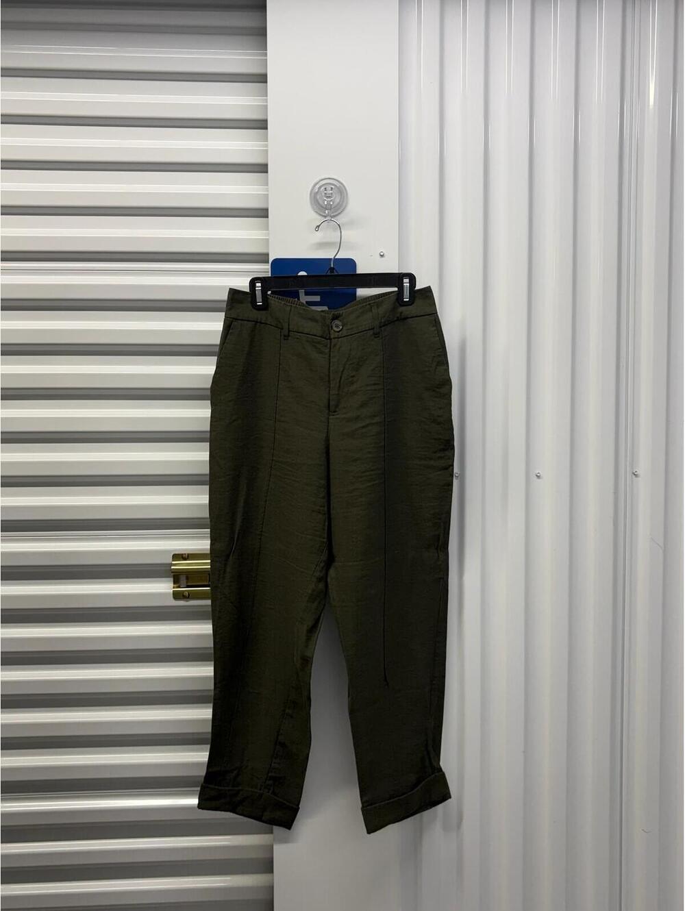 A New Day Women’s Size 12 A New Day Green Cropped Linen Blend Dress Pants